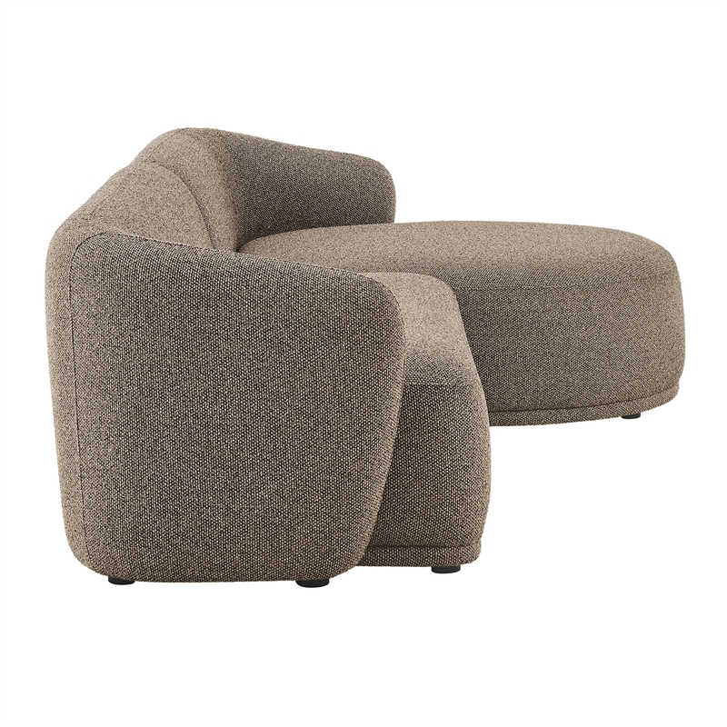 Monica 2 Piece Right Facing Boucle Fabric Modular Sofa with Chaise