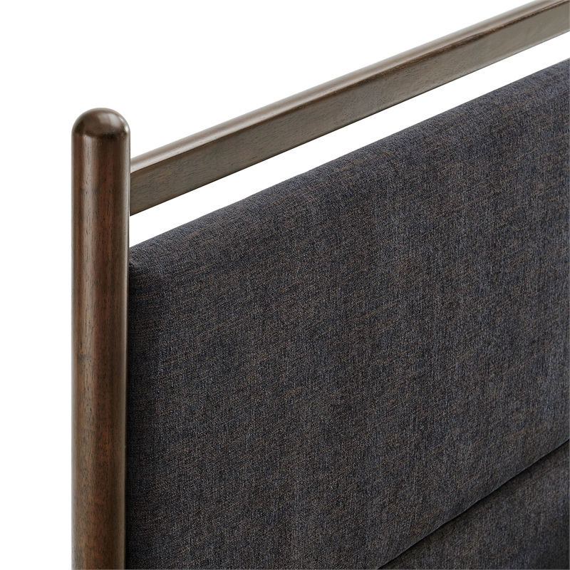 Ginny Full Size Platform Bed Frame in Wenge Heathered Dark Gray