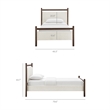 Ginny Twin Size Platform Bed Frame in Wenge Heathered Ivory