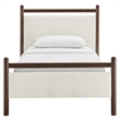 Ginny Twin Size Platform Bed Frame in Wenge Heathered Ivory