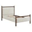 Ginny Twin Size Platform Bed Frame in Wenge Heathered Ivory