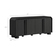 Bellamy Curved 4-Door Sideboard Cabinet in Black Oak