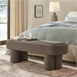 Mossi 52-Inch Oval Boucle Fabric Bench in Earth