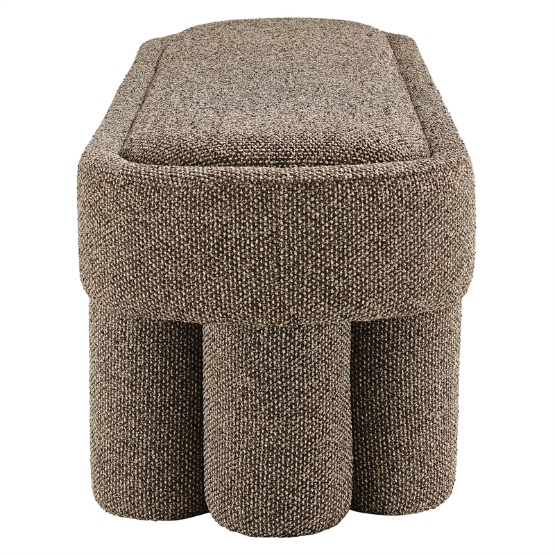 Mossi 52-Inch Oval Boucle Fabric Bench in Earth