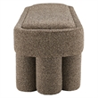 Mossi 52-Inch Oval Boucle Fabric Bench in Earth