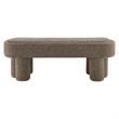 Mossi 52-Inch Oval Boucle Fabric Bench in Earth