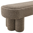 Mossi 52-Inch Oval Boucle Fabric Bench in Earth
