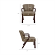 Arden Faux Leather Upholstered Accent Armchair in Mushroom