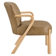 Arden Faux Leather Upholstered Accent Armchair in Toast