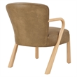 Arden Faux Leather Upholstered Accent Armchair in Toast