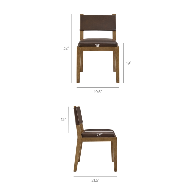 Calder Vegan Leather Dining Side Chair in Espresso
