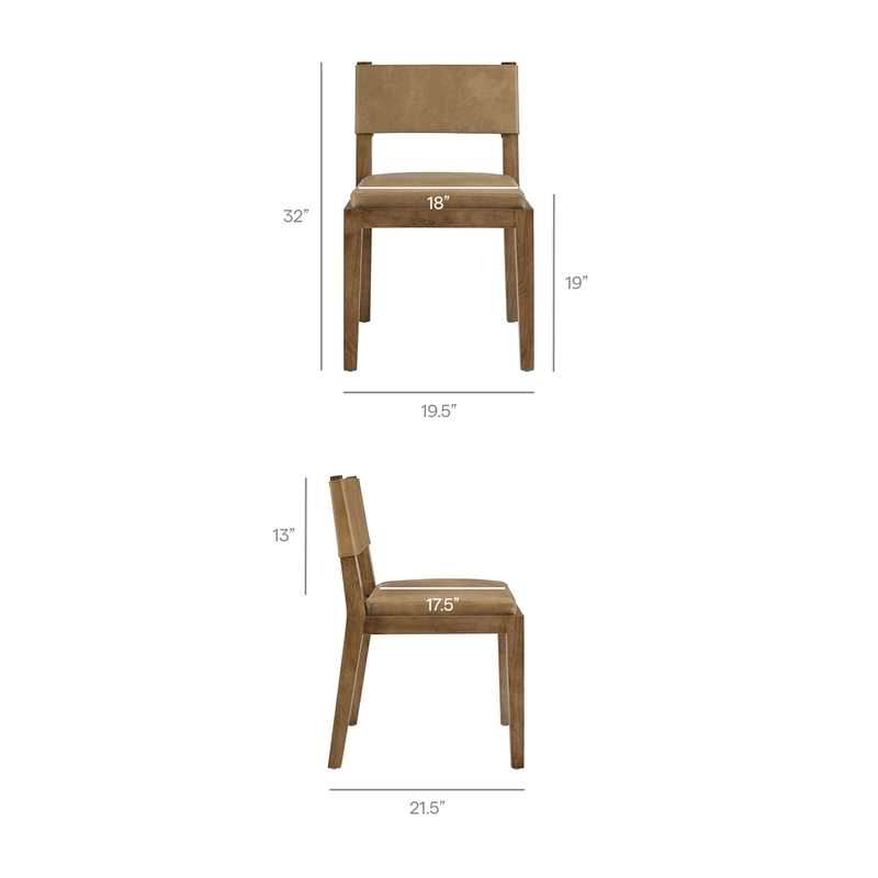 Calder Vegan Leather Dining Side Chair in Toast
