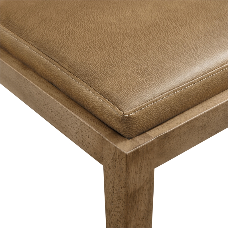 Calder Vegan Leather Dining Side Chair in Toast