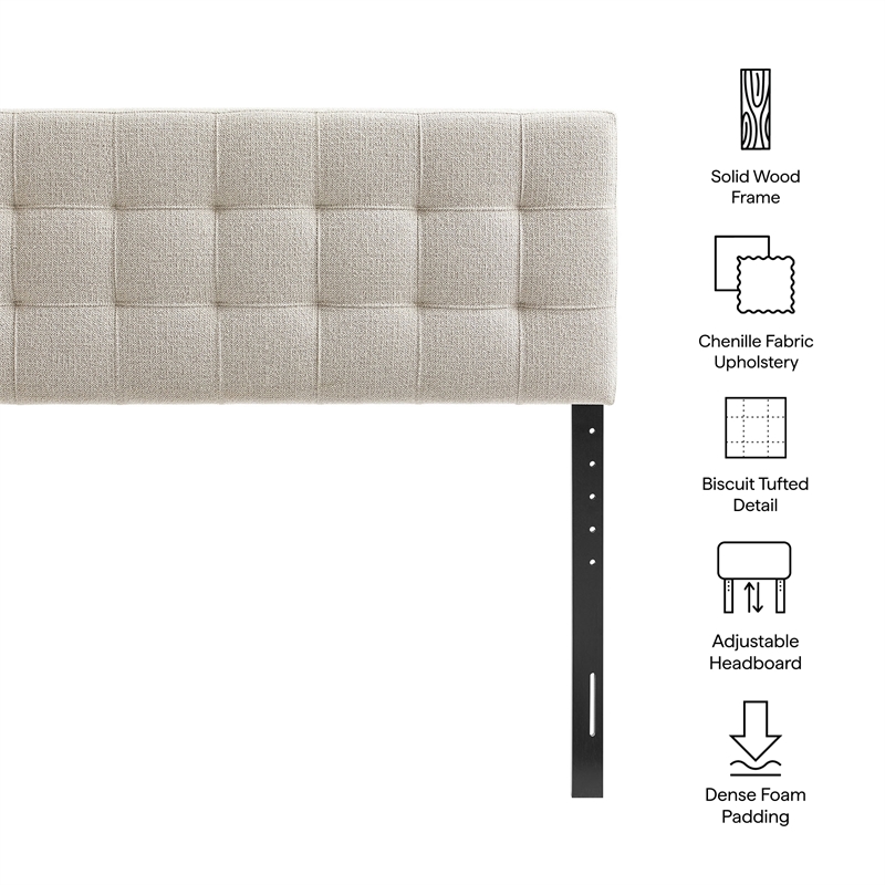 Lily Upholstered Full Size Headboard in Dove