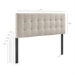 Lily Upholstered Full Size Headboard in Dove