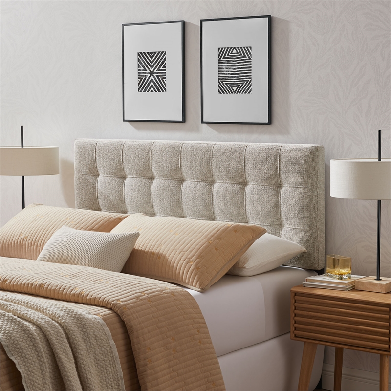 Lily Upholstered Full Size Headboard in Dove