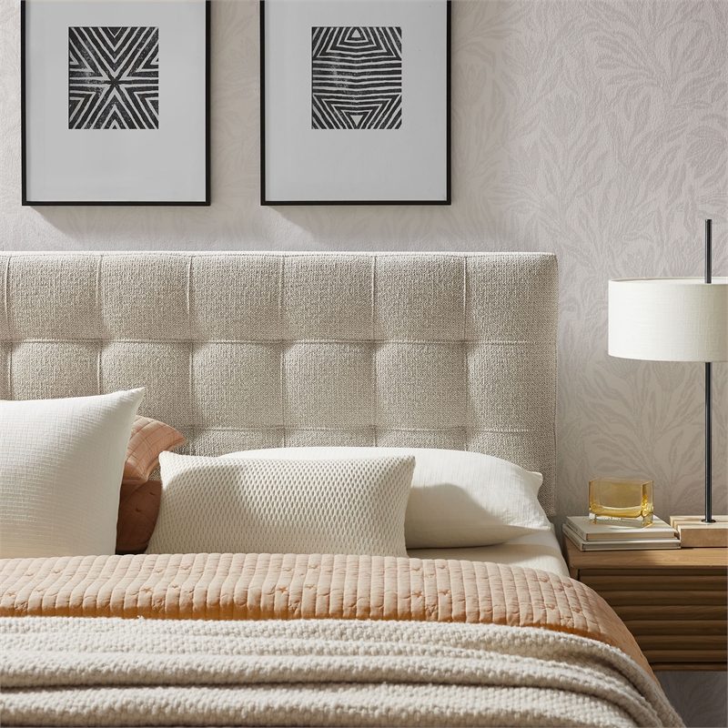 Lily Upholstered Full Size Headboard in Dove