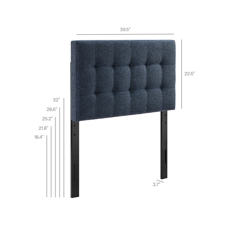 Lily Upholstered Twin Size Headboard in Navy