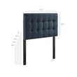 Lily Upholstered Twin Size Headboard in Navy