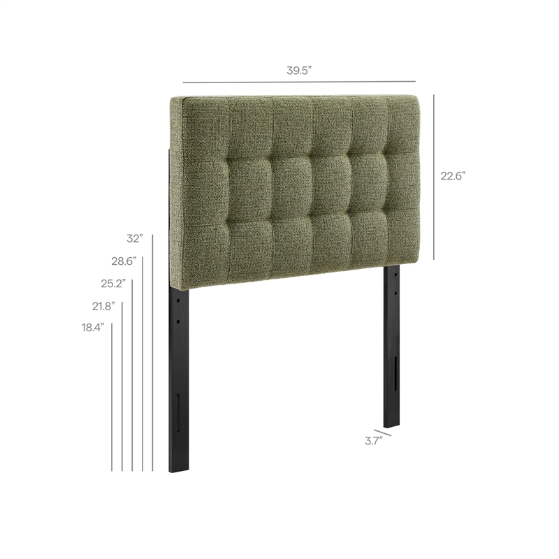 Lily Upholstered Twin Size Headboard in Leaf