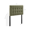 Lily Upholstered Twin Size Headboard in Leaf