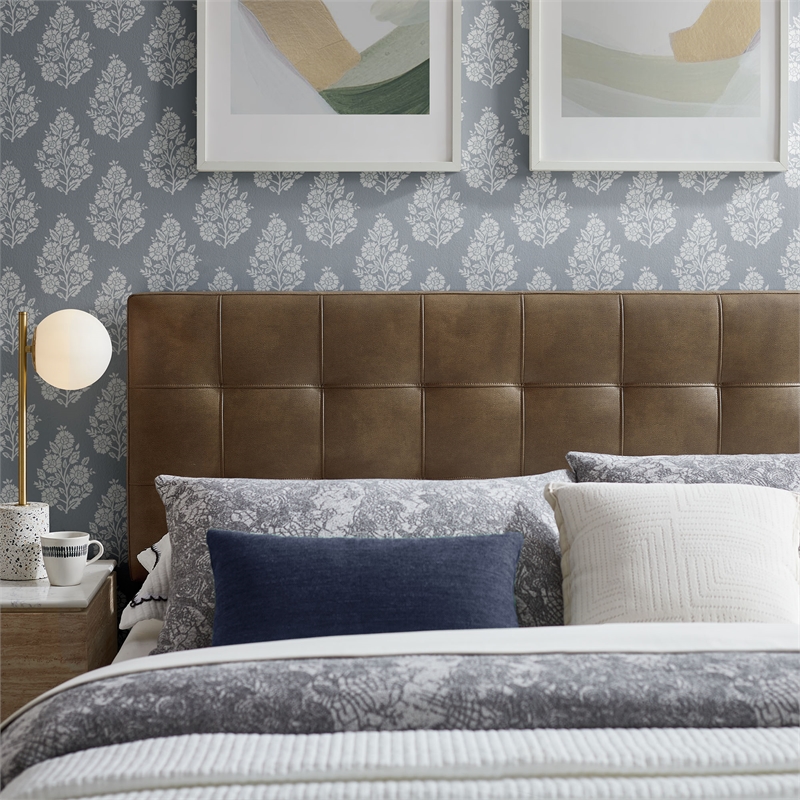 Lily Vegan Leather King Size Headboard in Mushroom