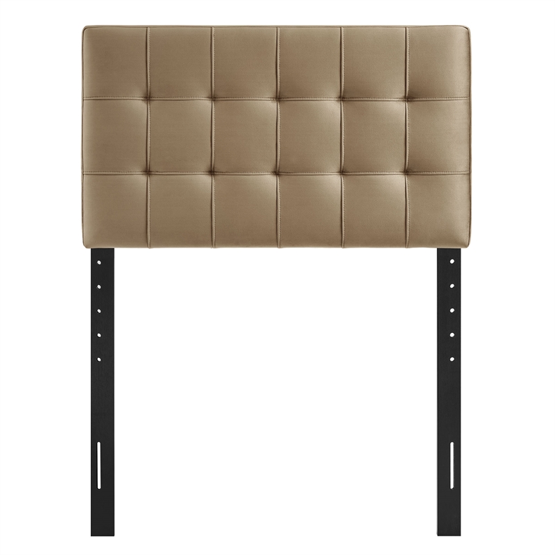 Lily Stain-Resistant Performance Velvet Twin Size Headboard in Taupe