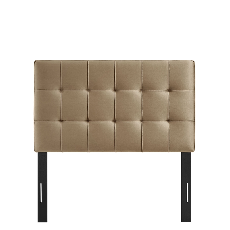 Lily Stain-Resistant Performance Velvet Twin Size Headboard in Taupe