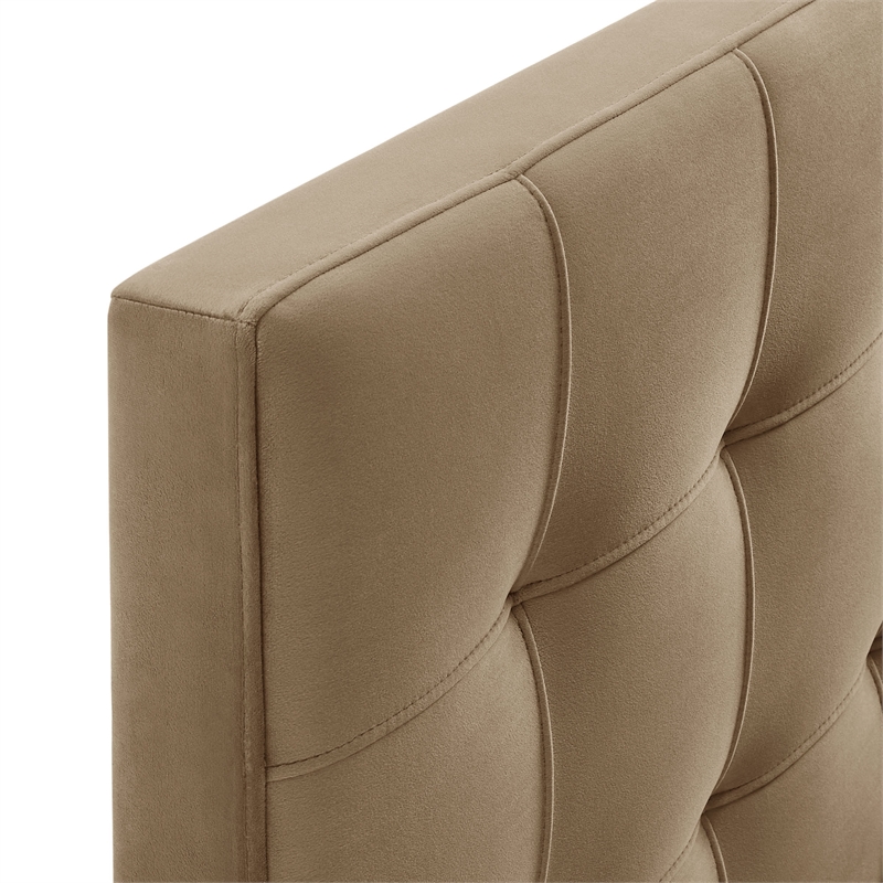 Lily Stain-Resistant Performance Velvet Twin Size Headboard in Taupe