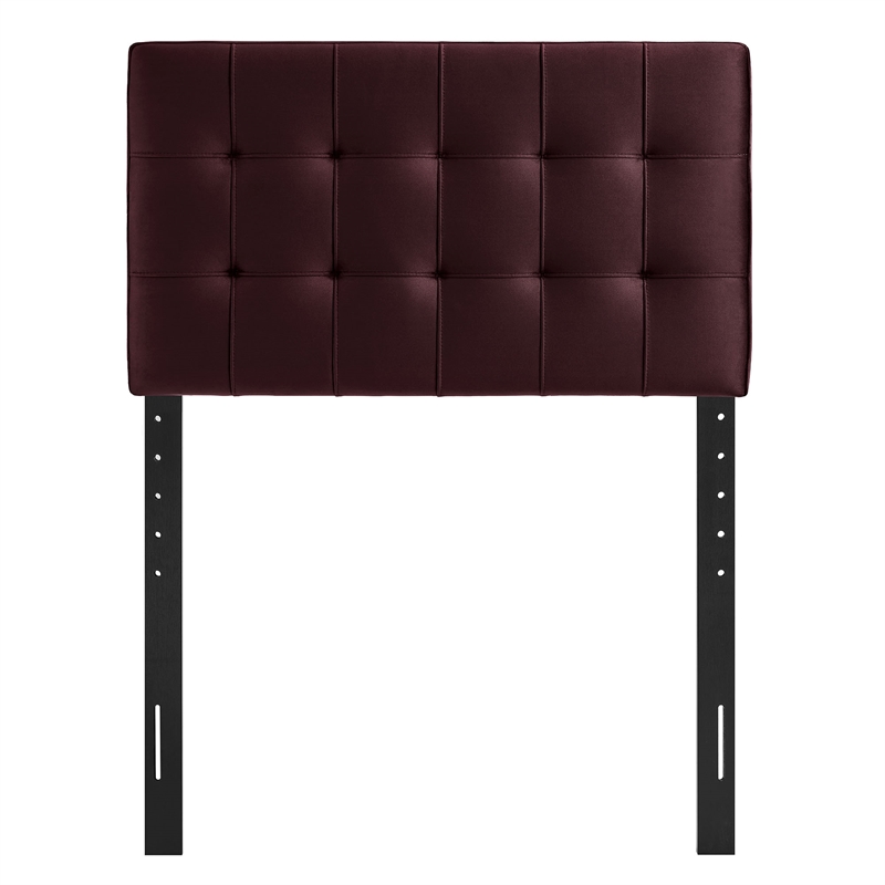 Lily Stain-Resistant Performance Velvet Twin Size Headboard in Mulberry