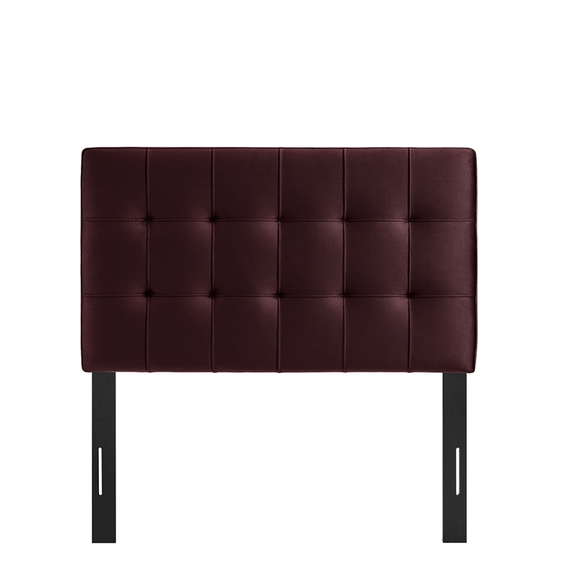 Lily Stain-Resistant Performance Velvet Twin Size Headboard in Mulberry