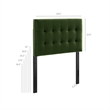 Lily Stain-Resistant Performance Velvet Twin Size Headboard in Moss Green