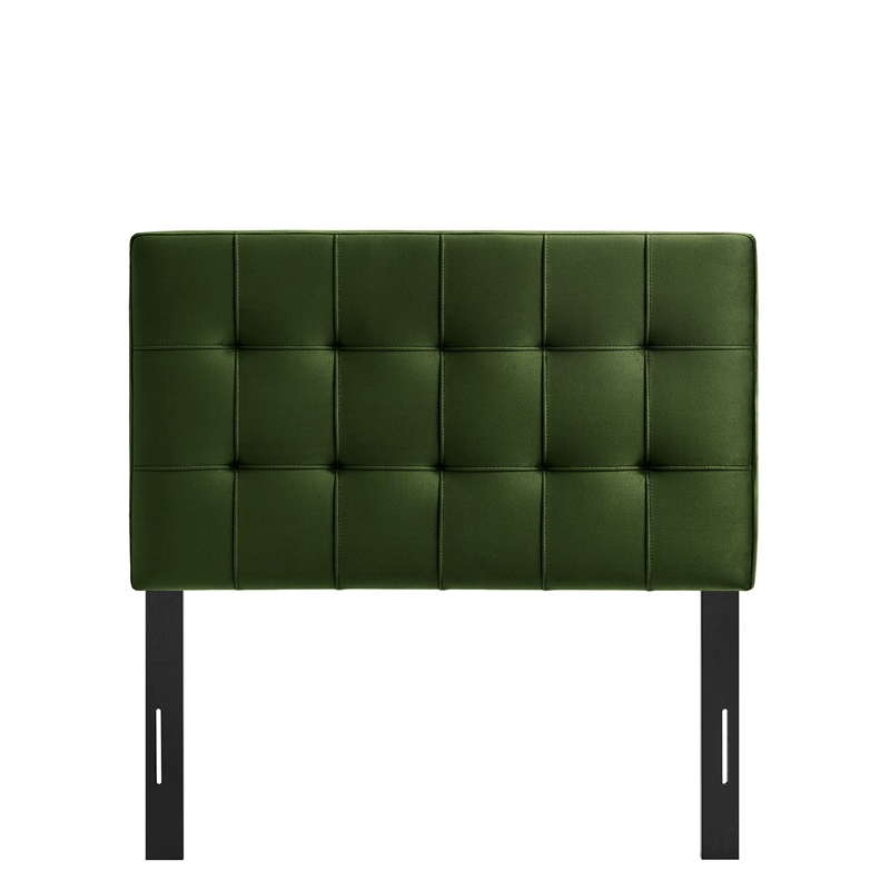 Lily Stain-Resistant Performance Velvet Twin Size Headboard in Moss Green
