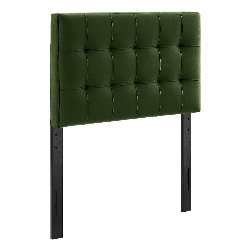 Lily Stain-Resistant Performance Velvet Twin Size Headboard in Moss Green