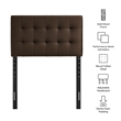 Lily Stain-Resistant Performance Velvet Twin Size Headboard in Chocolate Brown