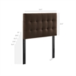 Lily Stain-Resistant Performance Velvet Twin Size Headboard in Chocolate Brown