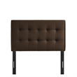Lily Stain-Resistant Performance Velvet Twin Size Headboard in Chocolate Brown
