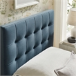 Lily Stain-Resistant Performance Velvet Twin Size Headboard in Cadet Blue