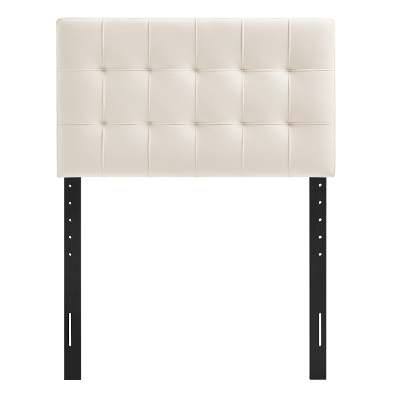 Lily Stain-Resistant Performance Velvet Twin Size Headboard in Alabaster