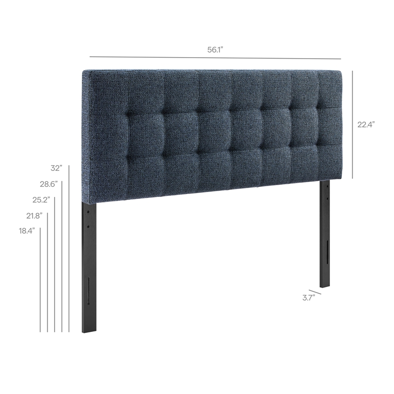 Lily Upholstered Full Size Headboard in Navy