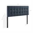 Lily Upholstered Full Size Headboard in Navy