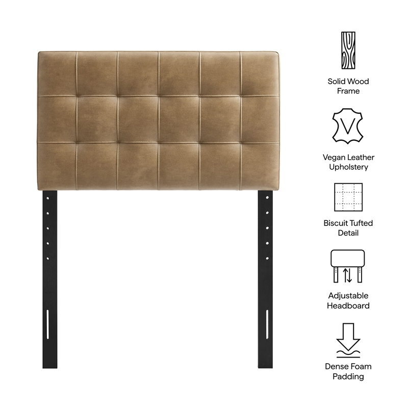 Lily Vegan Leather Twin Size Headboard in Toast