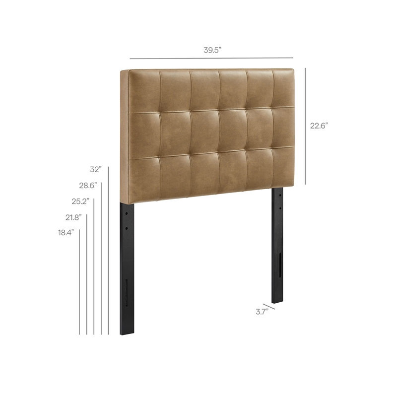 Lily Vegan Leather Twin Size Headboard in Toast