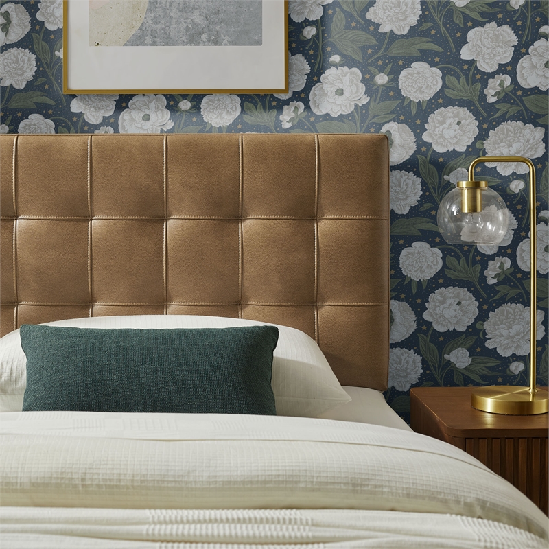 Lily Vegan Leather Twin Size Headboard in Toast