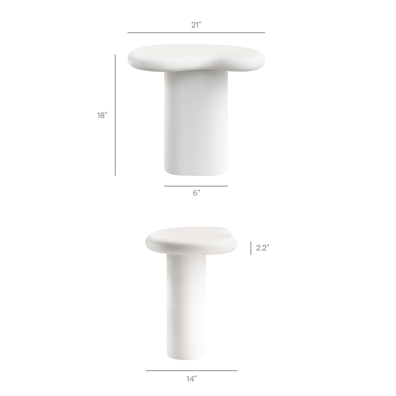 Elowen Outdoor Patio Side Table in White