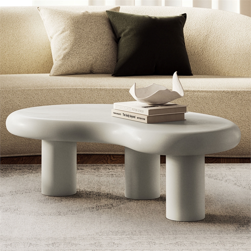 Elowen Outdoor Patio Coffee Table in White