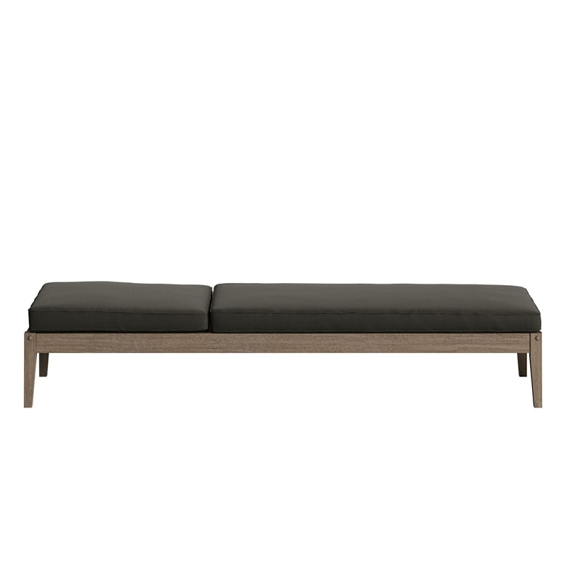 Northlake Outdoor Teak Chaise Lounge in Weathered Gray Flint