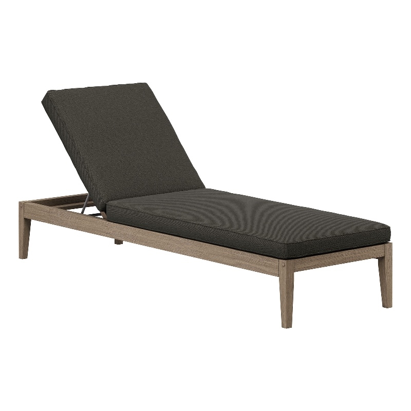 Northlake Outdoor Teak Chaise Lounge in Weathered Gray Flint