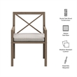 Northlake Outdoor Teak Dining Armchair in Weathered Gray Pebble