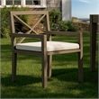 Northlake Outdoor Teak Dining Armchair in Weathered Gray Pebble